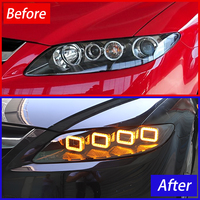 Ensemble de phares LED KGKB pour Mazda 6 GG GH 2003-2015, mise à niveau style Bugatti, lentille de projecteur, clignotant séquentiel, Plug & Play