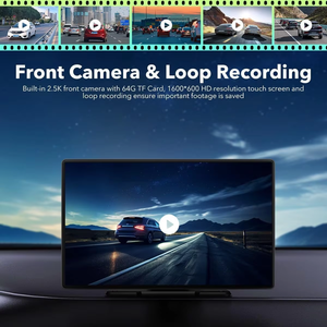 Pantalla táctil IPS portátil de 9 pulgadas Carplay Android Pantalla automática GPS Monitor de <span class=keywords><strong>coche</strong></span> con parte delantera <span class=keywords><strong>trasera</strong></span> 4K + 1080P 5G WiFi Control de voz - Product Image 2