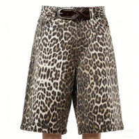 Ensemble de culottes en jean et shorts en denim pour hommes avec imprimé léopard taille haute ou design personnalisé
