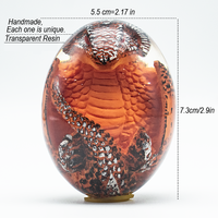 Statue d'œuf de dragon en résine, fabrication OEM ODM, figurine de dinosaure en polyrésine transparente personnalisée, Art déco, décoration de bureau pour Halloween, fabricant