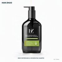 Shampoo liquide rafraîchissant et stimulant pour hommes adultes, 500 ml, contrôle du sébum, nettoyage en profondeur, soin du cuir chevelu, volumisant, glycérine