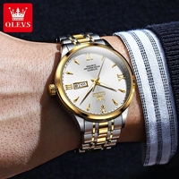 Montre automatique mécanique OLEVS 9956, étanche, avec aiguilles lumineuses et calendrier, pour homme, cadeau, montre-bracelet pour homme, Montre Relojes