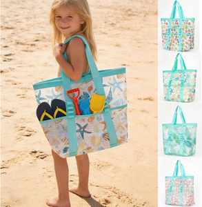 Bolsa de Playa Multifuncional de Gran Capacidad, con Malla, a Prueba de Arena, para Trajes de Baño, con Bolsillo, Estilo Tropical - Product Image 1