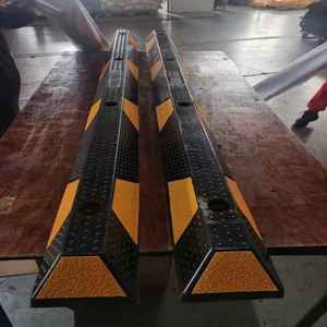 ガレージ車用タイヤストッパー重いゴムプラスチックシングルサイドホイールストッパー - Product Image 5