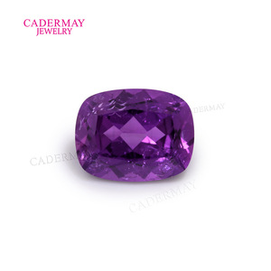 Cadermay Violet Cultured Sapphire Cushion Cut Loose Stone For Jewelry Making - Product Image 1