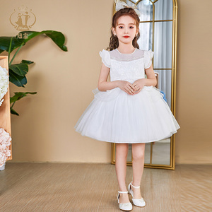 NIMBLE Verano 3-12 Y Blanco Lentejuelas Flor Niñas Vestidos Niños Fiesta de noche <span class=keywords><strong>Ropa</strong></span> <span class=keywords><strong>Primera</strong></span> Comunión Vestido de bautizo - Product Image 5