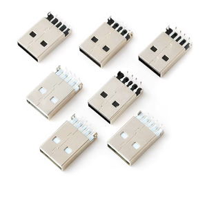 Conector USB AM 2.0 de ángulo recto macho de 4 pines SMT con pestañas de montaje - Personalizado y al por mayor - Product Image 1