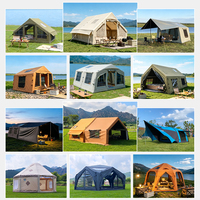 Tente en toile de coton OEM, imperméable, pour le camping en plein air, tentes gonflables pour le camping, tentes personnalisables