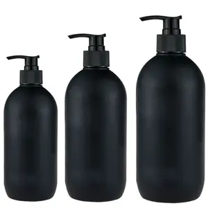 Bouteille 1 liter hdpe mattschwarz flüssigkeits seifen verpackung conditioner körper wäsche zylindrische leere shampoo flasche mit lotion pumpe