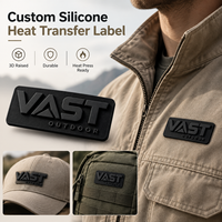 Étiquettes personnalisées thermocollantes 3D colorées en relief, design de marque, autocollants épais en caoutchouc de silicone pour l'impression par transfert thermique sur vêtements