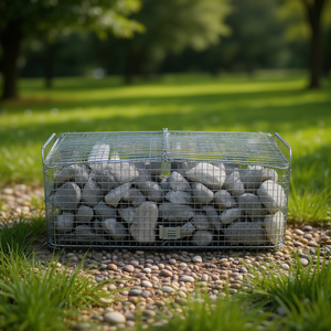 Set di 4 Cesti Rettangolari in Ferro Zincato Argentato per Stoccaggio, Stile Industriale per Garage - Product Image 2