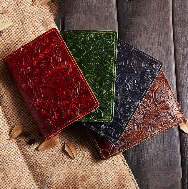 Custom Genuine Leather Passport Wallet Women Men Travel Passport Cover