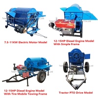 Machine à battre multifonctionnelle à moteur diesel pour riz, blé, soja et sorgho, avec faible taux d'impuretés