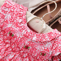 Robe smockée à la main Jiefute en gros, motif floral personnalisé, faible MOQ, robe d'été pour filles, prix abordables, ensemble de vêtements pour enfants de boutique