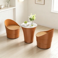 Ensemble de tables et chaises d'extérieur en plastique PP, design moderne, résistant à l'eau, léger, empilable, durable, facile à transporter