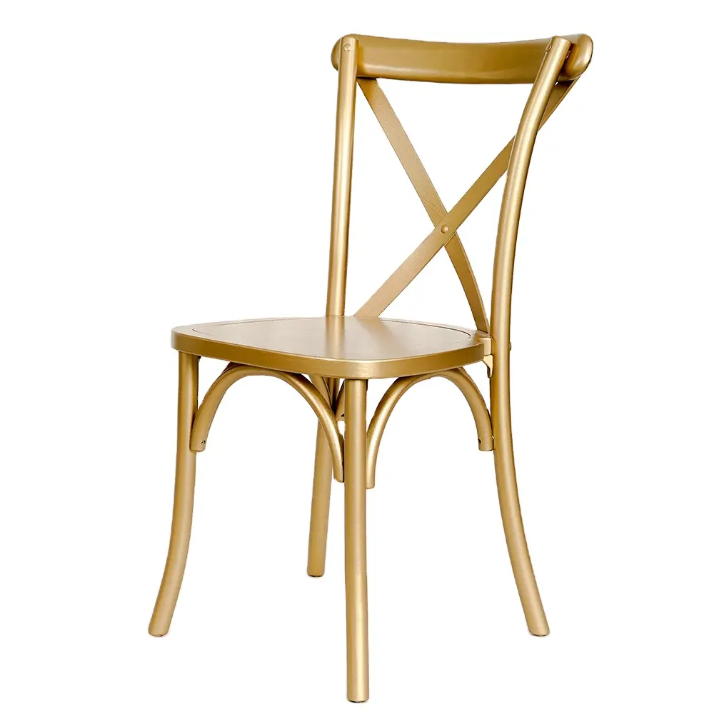 Oro matrimonio croce schienale sedie da pranzo banchetto mobili rustico X sedia