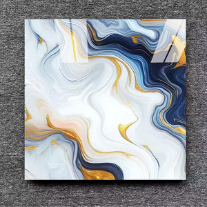 Azulejos de Piso con Aspecto de Mármol Azul Dorado Brillante de 60x60cm, Modernos y Lujosos, <span class=keywords><strong>para</strong></span> Sala de Estar, Acabado Pulido <span class=keywords><strong>para</strong></span> Interiores de Casa, Personalizados y Más Vendidos - Product Image 3