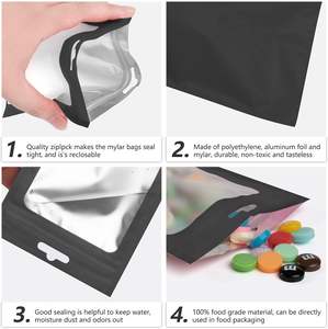 OEM/ODM Logo Holographic Clean Window 3,5g Mylar Bag Pequeñas bolsas Ziplock con ventana transparente - Product Image 6