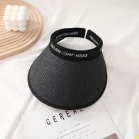 Chapeau de soleil d'été pour femme, style bandeau, à dessus ouvert, en paille tressée, pour la plage, le cyclisme et les sports de plein air