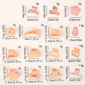 Lot de 10 pinces à cheveux en plastique pour filles, mignonnes, mates, petites, mini-pinces à griffes, formes variées, pinces latérales, accessoires capillaires, vente en gros - Product Image 6