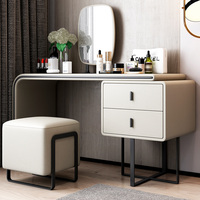 Meuble-lavabo minimaliste pour le maquillage de chambre au design européen Ensemble table de maquillage Tabouret Meubles en bois Coiffeuse