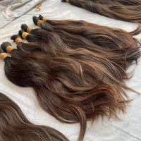 Extensions de cheveux humains vierges de qualité 12A, brillance intense, soyeuses, lisses, sans nœuds, cuticules alignées, vente en gros en vrac, sans perte, directement de l'usine