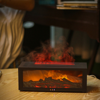 Nouveau diffuseur d'arômes cheminée, sept couleurs, minuterie, télécommande, simulation de flamme 3D, humidificateur ultrasonique, huile essentielle