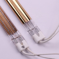 5kw tubes jumeaux dorés lumière halogène infrarouge lampe de chauffage électrique voiture cabine de pulvérisation peinture cuisson lampe chauffante pour le séchage de la peinture