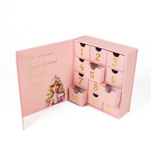 Crown Win <b>Pink</b> Fairy Coated Embossed Eco-Friendly Calendar <b>Boxes</b> Custom Logo Design Size Days Countdown Magnet Drawer Box Sets - Product Image 4