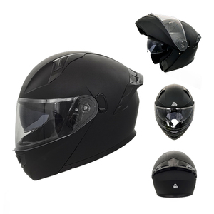 Mũ bảo hiểm mô tô đa năng, chất lượng cao, bảo vệ tốt, thoải mái, kính chắn gió ABS, màu đen, kiểu lật lên - Product Image 1