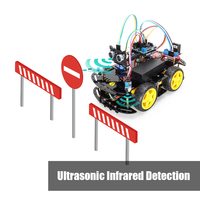 TSCINBUNY 4WD Programación Robot Car Kit DIY Proyecto de placa de desarrollo electrónico para Arduino