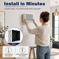 Cache-cloche mural décoratif en bois blanc pour sonnette, compatible avec les carillons intérieurs universels