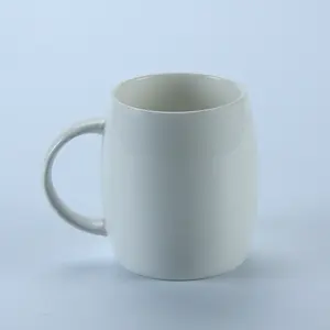 Beyaz porselen kupalar toptan fiyat 400ml yuvarlak seramik porselen beyaz kahve kupaları