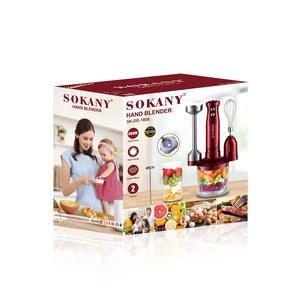 เครื่องปั่นมือโซคานี 600W 2 สปีด สีแดง ภาชนะพลาสติก 1 ลิตร เครื่องมือครัวอเนกประสงค์ - Product Image 1