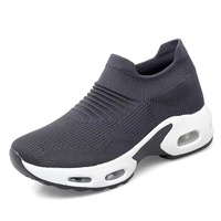 Chaussures de danse légères noires respirantes pour la gym et le cheerleading, avec coussin d'air et plateforme, pour la marche et la danse