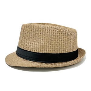 Custom logo Mens <b>Straw</b> <b>Hats</b> Summer Classic Trendy Fedora <b>Straw</b> <b>Hats</b> Short Brim Beach Jazz Paper <b>Straw</b> <b>Hat</b> for Womens Mens - Product Image 2