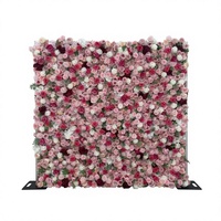 Muro de Flores Artificiales de Seda para Bodas, Fondo de Boda Moderno, Muro Floral 3D Rectangular, Arreglos Decorativos para Tiendas, Escaparates de Centros Comerciales