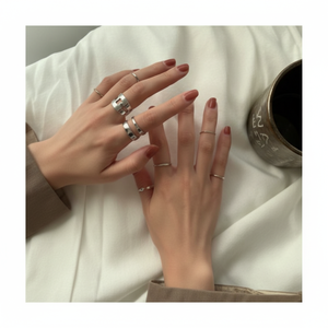 All'ingrosso moda di tendenza anelli regolabili per le donne degli uomini carino minimalista stella cuore serpente elegante taglio ovale intarsio Hip Hop - Product Image 1