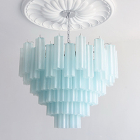 Lámpara de Techo Moderna de Cristal de Murano, Lámpara Colgante de Lujo para Vestíbulo de Estilo Americano, Lámpara Decorativa para Vestíbulo, Lámpara de Araña Grande y Larga para Escalera