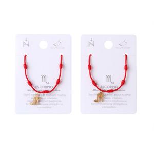 Cavigliera Scorpio Sette Stelle con Cordino Rosso Fatto a Mano, Charm Zodiacale in Acciaio Inossidabile, Gioielli di Moda per Donne - Product Image 1