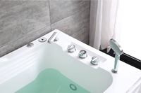 Baignoire d'angle autoportante moderne pour deux personnes avec hydromassage et double hydrothérapie en acrylique