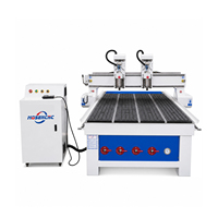 Máquina Router CNC de Doble Husillo Jinan Mosencnc 1325 con Mesa de Vacío, Sistema de Carpintería Independiente de 2 Cabezales para Procesamiento de Paneles