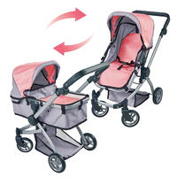 Chariot à deux roues en fer de grande capacité pour enfants, poussette de jeu d'imitation, pliage facile, rangement pour enfants
