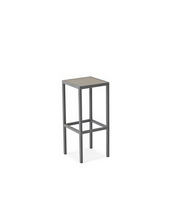 Tabouret de bar moderne, durable et stable, avec cadre en aluminium commercial et siège en faux bois amovible, pour hôtel, salle à manger en plein air, cuisine