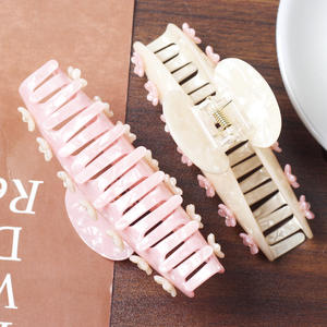 مشبك شعر أنيق من YJL بتصميم كلاسيكي كبير مزين بأحجار الراين على شكل زهرة الكرز الوردية، بأسلوب فرنسي راقٍ للفتيات - Product Image 4