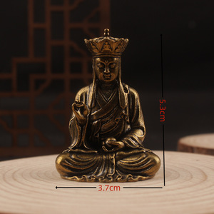 Estatuas de Buda Vairocana de Latón, 2 Piezas, Figuras Hechas a Mano, Decoración de Mesa, Esculturas Metálicas Artesanales - Product Image 4
