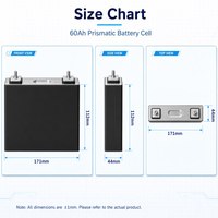 Sel Baterai Lithium Prismatik 60Ah 3.7V 3000 Siklus Kapasitas Tinggi Dapat Diisi Ulang untuk Paket Peralatan Listrik Grosir