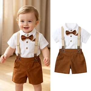卸売夏用ベビー服セット 新生児男の子服セット 半袖フォーマルスーツ 綿ベビー服 幼児服 - Product Image 1
