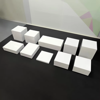 Ensemble de présentoirs cubes en acrylique blanc pour décoration de mariage, vitrine de boutique, socles pour buffet et aliments