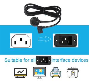 Câble d'alimentation CA pour ordinateur BS vers C13 220V 6 pieds IP11 avec conducteur en cuivre pur à 100% et gaine en PVC - Product Image 4